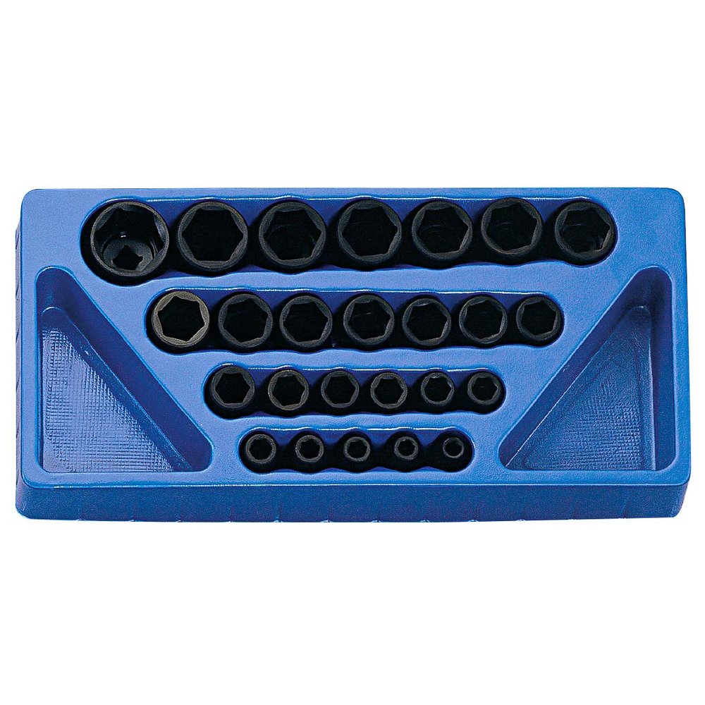 GENIUS TOOLS 25PC 1/2" Dr. Metric Impact Socket Set (CR-Mo) - IS-425M