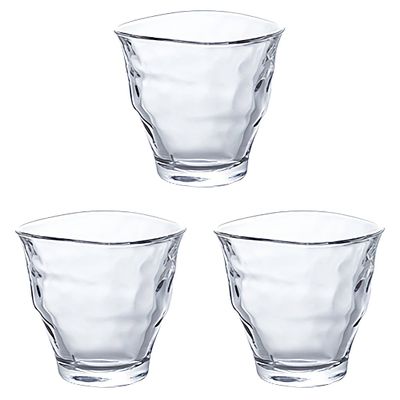Aderia P-6652 Glass Cup, Tumbler, Free Cup, 8.5 fl oz (240 ml), Set of 3, Made in Japan