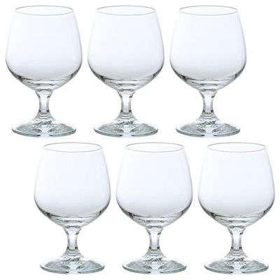 Aderia 679 Brandy Glass, Clear, Large, 11.2 fl oz (330 ml), A-Line, Set of 6, Made in Japan