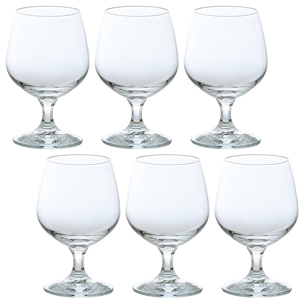 Aderia 679 Brandy Glass, Clear, Large, 11.2 fl oz (330 ml), A-Line, Set of 6, Made in Japan