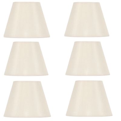 Upgradelights White Silk Empire Clip On Chandelier Lampshades (Set of 6) 3.5x6x4.5