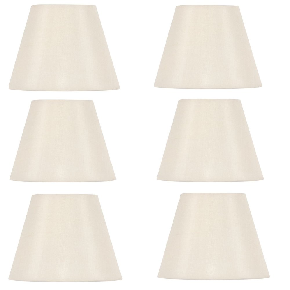 Upgradelights White Silk Empire Clip On Chandelier Lampshades (Set of 6) 3.5x6x4.5