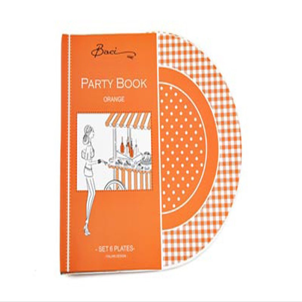 Baci Milano Birch Milano Paper Plates 6pcs (Small) PRDES.PRT01 Orange