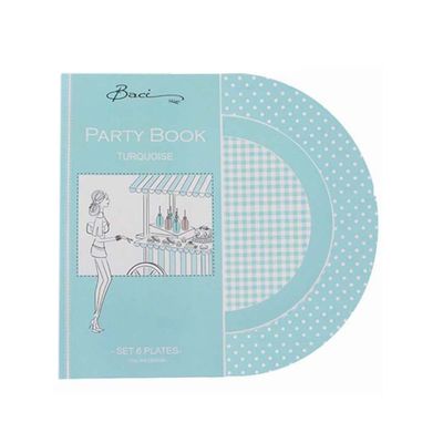 Baci Milano Birch Milano Paper Plates 6pcs (Small) PRDES.PRT03 Turquoise