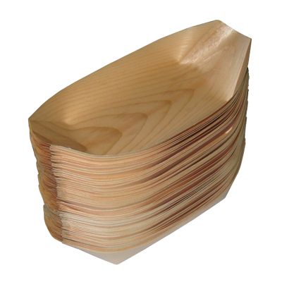 (SatoTrading) Wooden boat plate (50 pieces) 9 size approx. 9.8 x 4.7 inches (250 x 120 mm)