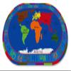 KIDCARPET.COM All Around The World Map Rug, 7'6" x 12' Oval, Multicolored view 1
