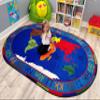 KIDCARPET.COM All Around The World Map Rug, 7'6" x 12' Oval, Multicolored view 2