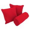 Blazing Needles Corded Twill Throw Pillow Set, Red 3 Count view 1