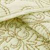 Home Soft Things Damask 4 Piece Bedspread Set, Scalloped Edge Quilt Coverlet Comforter Prewashed Bedding Set, Matelasse Embossed Floral Solid Pattern, Yellowish Green Oversize Queen(110" x 120") view 3