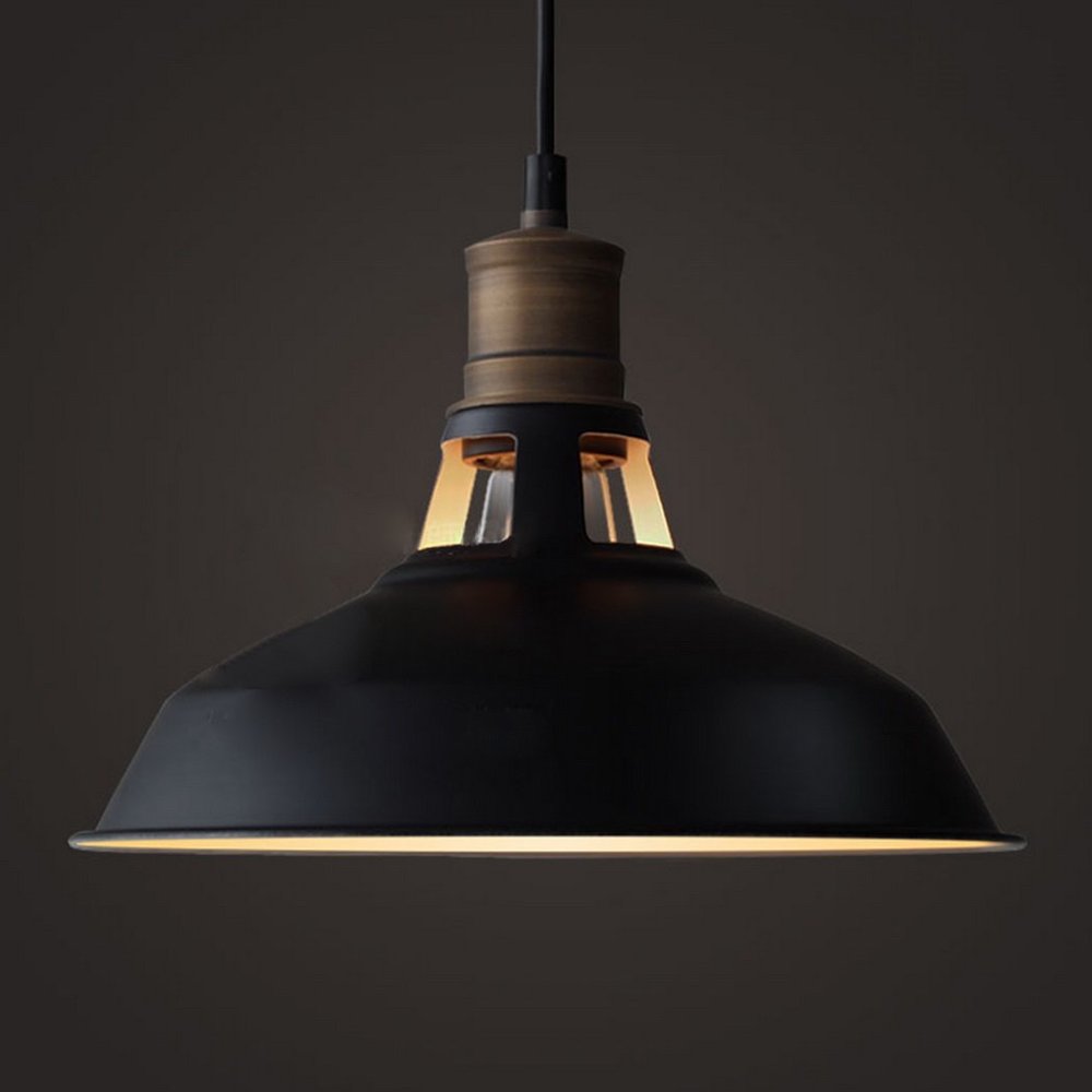 CLAXY Ecopower Industrial Barn Mini Metal Pendant Light 1 Light Hardwired for Kitchen Loft Restaurant Bar