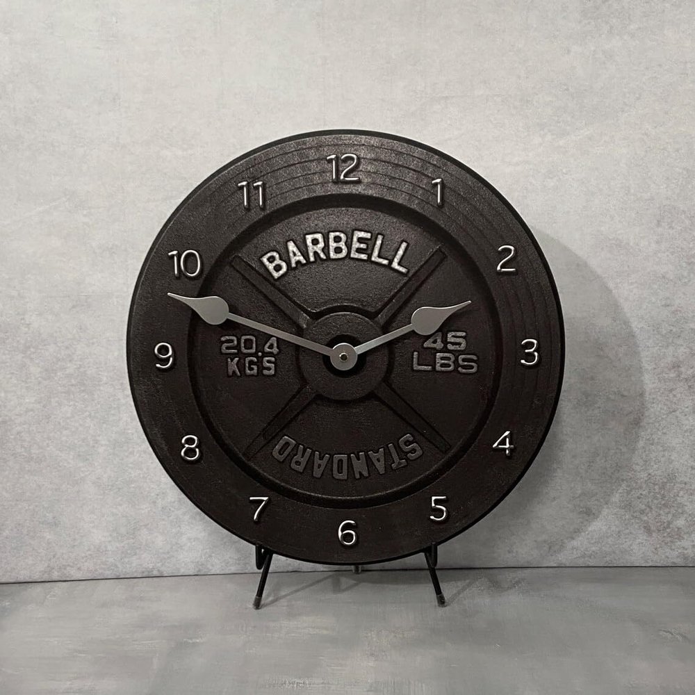 Barbell Wall Clock | Ultra Quiet Quartz Mechanism | Hand Made in USA Beautiful Crisp Lasting Color | Comes in 8 Sizes | 36-Inch