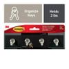 3M Command HOM18SES Decorative Key Rail, 8w x 1 1/2d x 2 1/8h, Black/Silver, 4 Hooks/Pack view 2