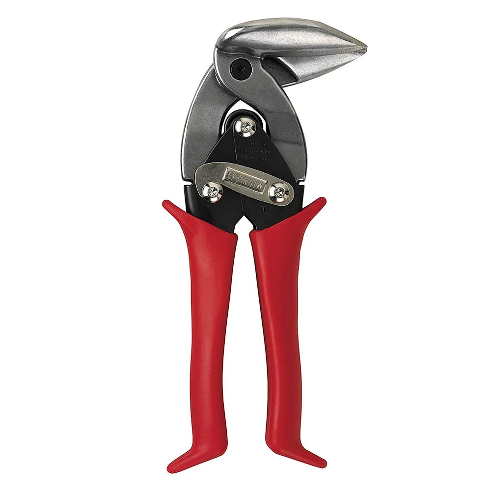 Midwest Tool & Cutlery Aviation Snip - Left Cut Upright Tin Cutting Shears with Forged Blade & KUSH'N-POWER Comfort Grips - MWT-6900L