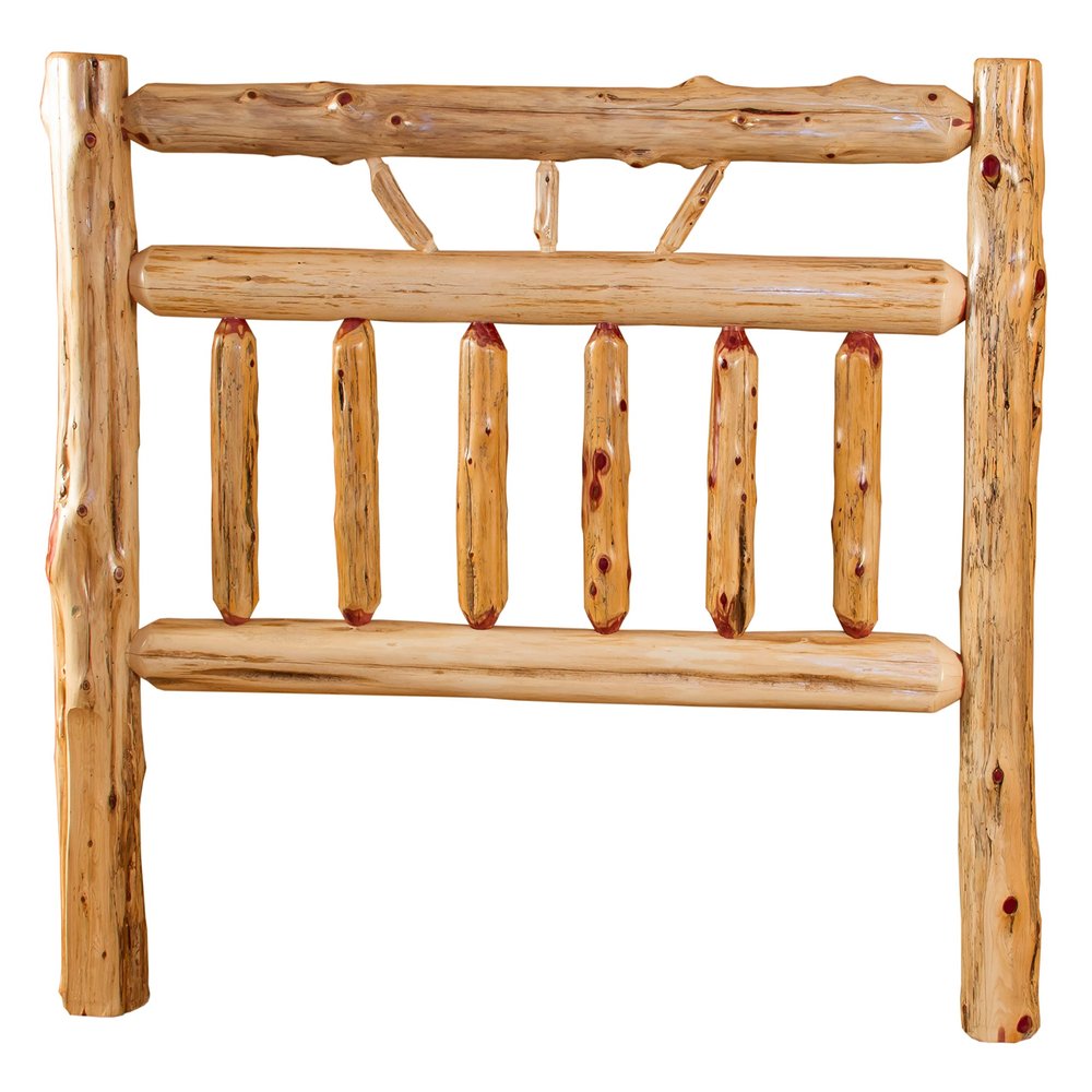 Furniture Barn USA-Rustic Twin Size Wagon Wheel Headboard ONLY- Red Cedar Log-Amish Made in USA