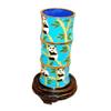 Feng Shui Master Jade Market Hong Kong Vintage Chinese Figurine Cloisonne Cups with Panda Painting view 1