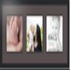 ArtToFrames Collage Photo Frame Double Mat with 3-8.5x9.5 Openings with Satin Black Frame and Chestnut mat. view 1