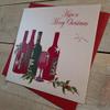 WHITE COTTON CARDS Have a Merry Christmas Handmade Wine Card view 3