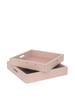Three Hands Set of 2 Pink Wood Trays view 1