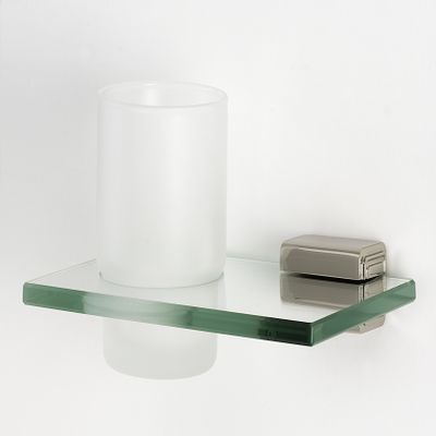 Alno Creations Cube Collection Tumbler Holder With Tumbler -a6570-pn- Polished Nickel