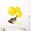 Wallmonkeys WM283653 Funny Chipmunk Inflating Yellow Balloons Peel and Stick Wall Decals, 18" H x 15" W-Small view 1