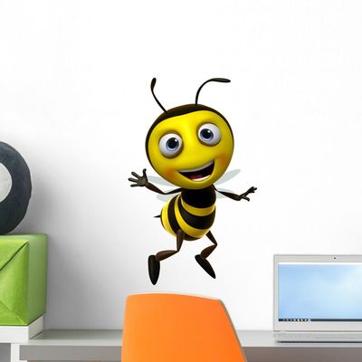 Wallmonkeys WM183100 Bee Peel and Stick Wall Decals, 18" H x 18" W-Small
