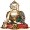 Bhaishajyaguru (The Medicine Buddha) - Brass Statue with Inlay view 1