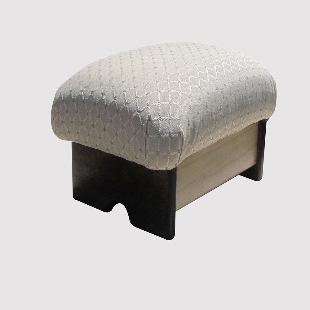 KR Ideas Regular Padded Foot Stool - Various Fabrics and Stains (Made in The USA) (Winter Field, Chic Stain, 7" Tall)