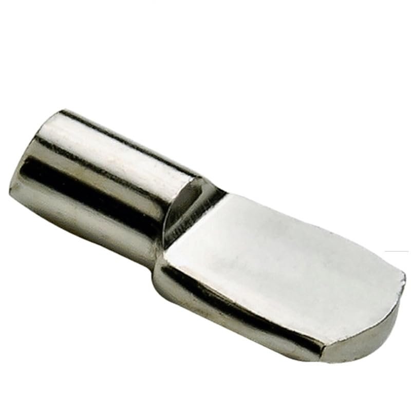 5mm "Spoon" Style Cabinet Shelf Support Pegs | Polished Nickel | Package of 25