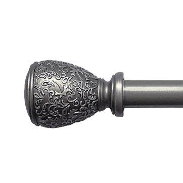 Achim Home Furnishings Ultimate Rod with Barrington Finial, 72-Inch Extends to 144-Inch