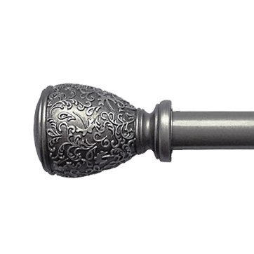 Achim Home Furnishings Ultimate Rod with Barrington Finial, 72-Inch Extends to 144-Inch