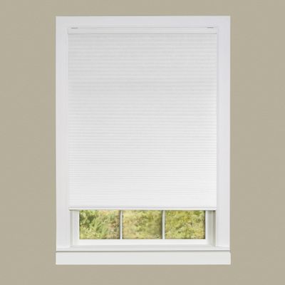 Cordless Light Filtering Cellular Pleated Window Shades - 36 Inch Width, 64 Inch Length (White) - Room Darkening Top-Down Honeycomb Pull Down Blinds for Windows and Skylights by Achim Home Decor