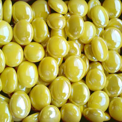 Creative Stuff Glass - 5 LB Opal Yellow Irid - Glass Gems - Vase Fillers