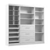 Bestar Closet Organizer System 86-inch for Walk-In Closets, Bedroom, Entryway, Pur Collection, Modern, White view 1