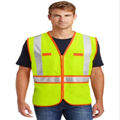 CornerStone Unisex ANSI 107 Class 2 Dual-Color Safety Vest, Safety Yellow/Safety Orange, Small