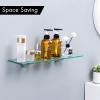 KES Bathroom Glass Shelf Shower 20 Inch Organizer Extra Thick Tempered Glass Zinc Alloy Wall Mounted Polished Chrome Finish, BGS3200 view 4