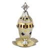 Orthodox Greek Christian Bronze Votive Vigil Oil Lamp with Red Glass - 8652gn view 1