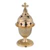 Orthodox Greek Christian Bronze Votive Vigil Oil Lamp with Red Glass - 9601b view 1