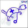Eyecandy Decals Nurse Set 6" Decal Sticker Purple view 1
