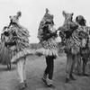 Native dancers wearing costumes and dancing Benin Poster Print (18 x 24) view 1
