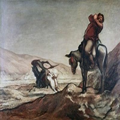 Don Quixote & Sancho Panza ca 1855 Honore Daumier (1808-1879 French) Private collection Poster Print (18 x 24)