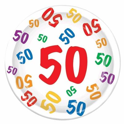 Beistle 9" Birthday Age Specific"50" Plates - 12 Pack(8/Pkg)