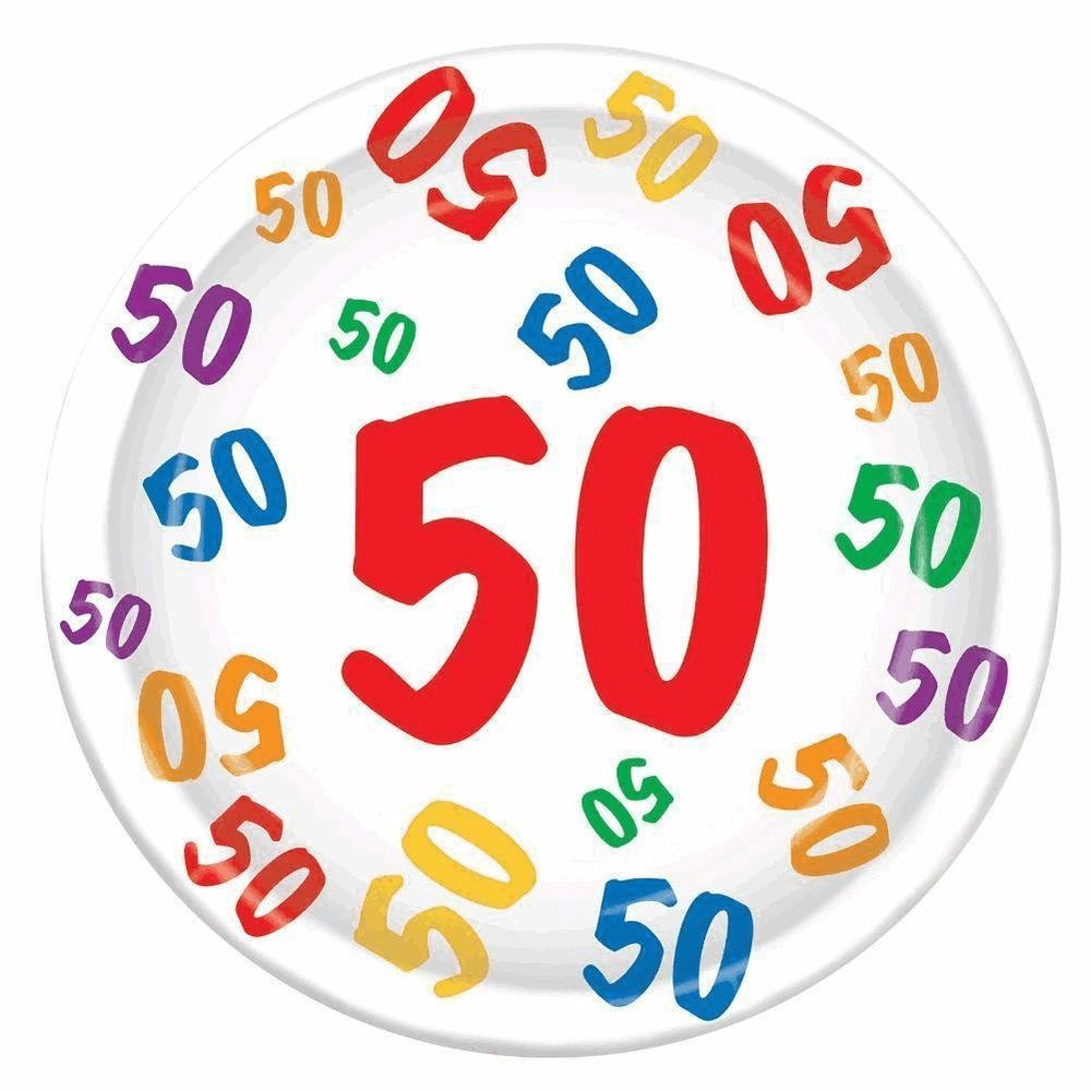 Beistle 9" Birthday Age Specific"50" Plates - 12 Pack(8/Pkg)