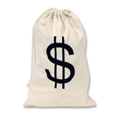 Beistle Party Decoration Accessory Big $ Bag Fabric W/Drawstring 17" X 11" Pack of 12