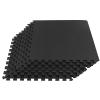 EVA Foam Mat Tiles 8-Pack - 32 SQ FT of Interlocking Padding for Garage, Playroom, or Gym Flooring - Exercise Mat or Baby Playmat by Stalwart (Black) view 1