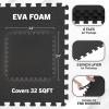 EVA Foam Mat Tiles 8-Pack - 32 SQ FT of Interlocking Padding for Garage, Playroom, or Gym Flooring - Exercise Mat or Baby Playmat by Stalwart (Black) view 2