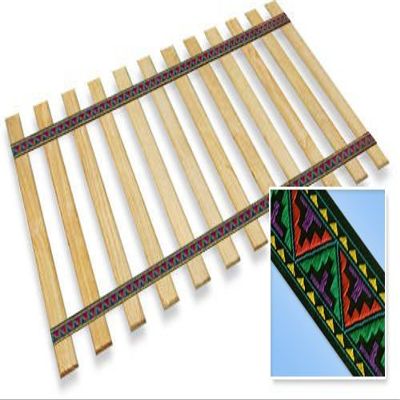 The Furniture Cove Full Size Custom Bed Slats With Navajo Themed Strapping-Help Support Your Box Spring and Mattress