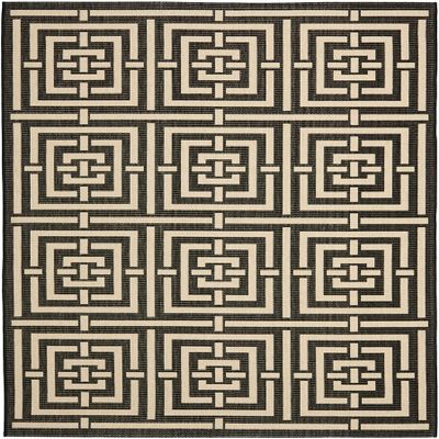 SAFAVIEH Washable Rug Outdoor Courtyard Collection - 9' x 12', Cream, Non-Shedding & Easy Cleaning, Ideal for Patio, Backyard, Mudroom (CY6937-56)