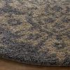 SAFAVIEH Florida Shag Collection Area Rug - 4' Round, Grey & Beige, Damask Design, Non-Shedding & Easy Care, 1.2-inch Thick Ideal for High Traffic Areas in Living Room, Bedroom (SG460-8013) view 4