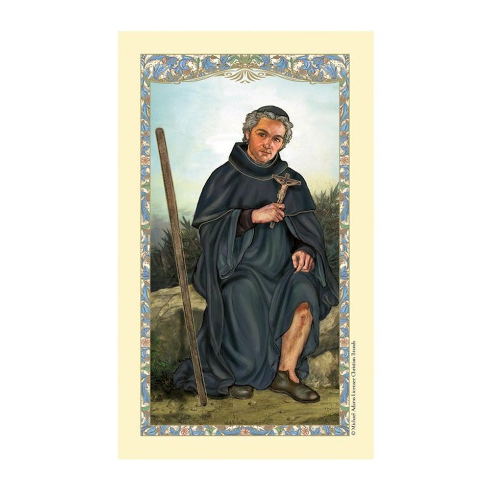Christian Brands Catholic Holy Cards - Laminated Inspirational Prayer Card with Gold Foil Embossing, 25-Count, Saint Peregrine