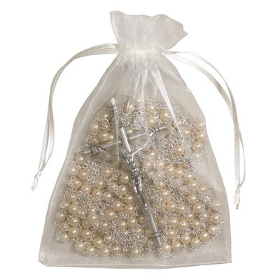 1home Creed - Ladder Lasso Wedding Rosary, 42-Inch,Clear